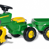 Tricicleta cu volan John Deere si remorca